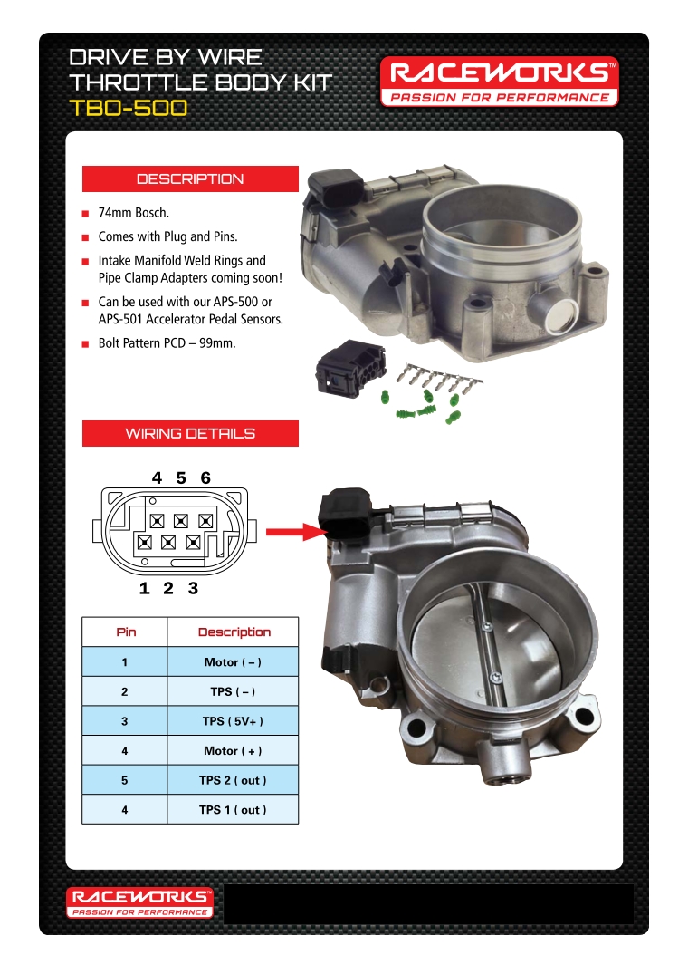 BOSCH 74MM Drive By Wire Throttle Body (Includes Plug And Pins)